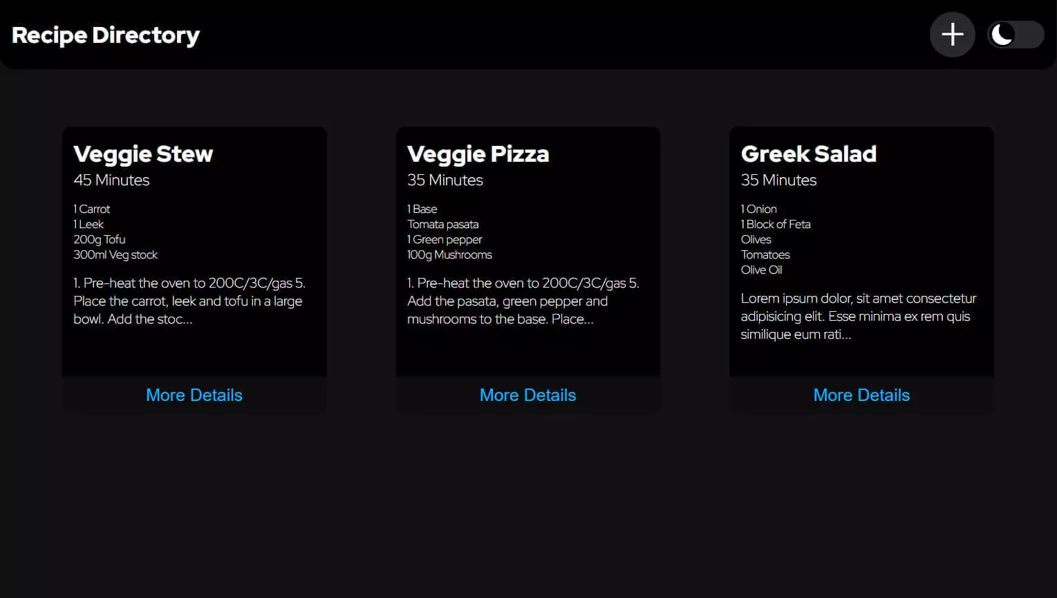Recipe Directory